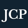 White letters "JCP" on a navy background.