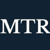 White capital M, T and R on a navy background.