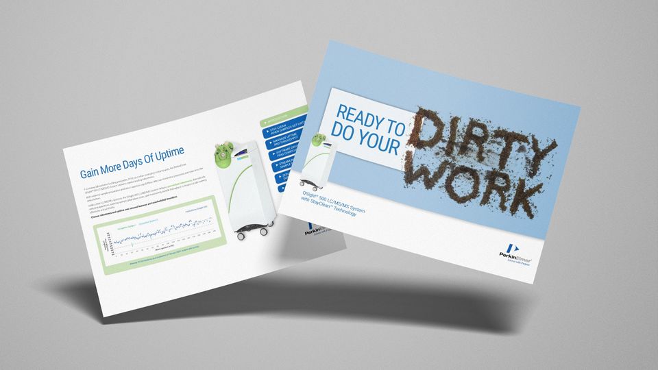 PerkinElmer guide cover promoting the QSight 500 LC/MS/MS system with StayClean technology.