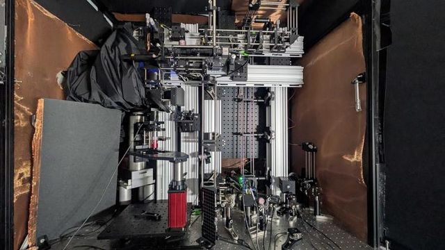 A picture of MIT's new multiphoton, photoacoustic, label free microscope system. 