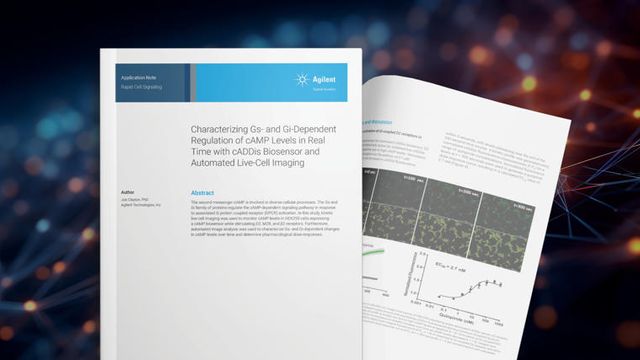Agilent research paper on cAMP analysis with cADDis biosensor and live-cell imaging results 