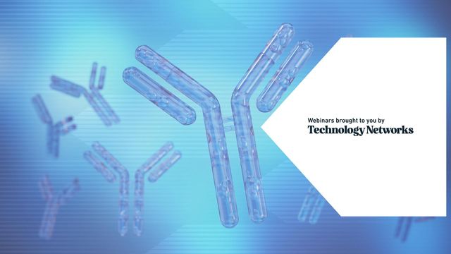 3D blue antibodies illustration on a gradient background 